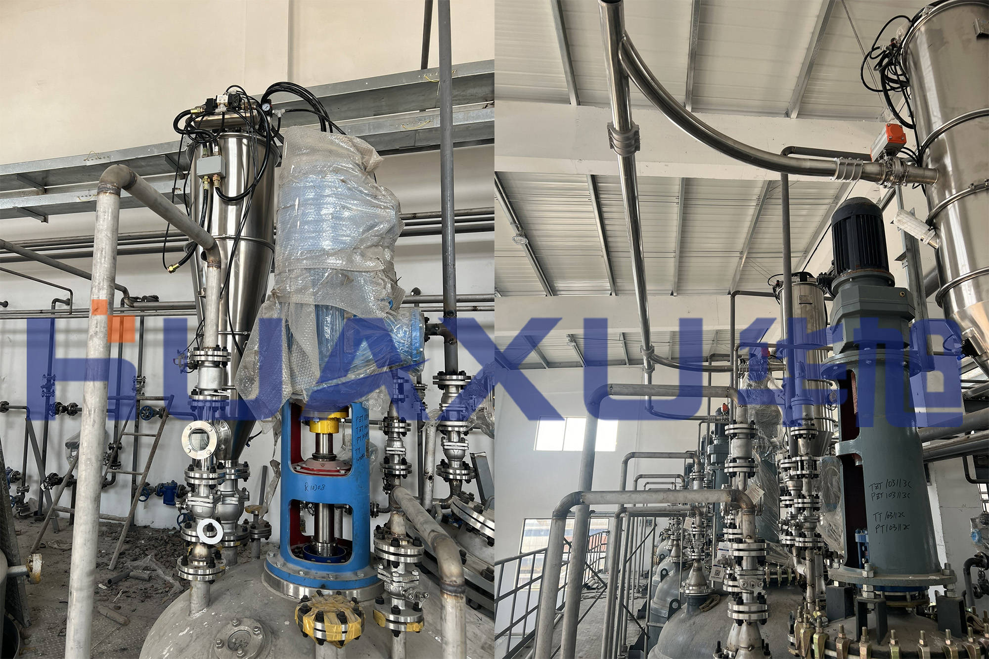 山东某新材料企业粉体投送生产线现场